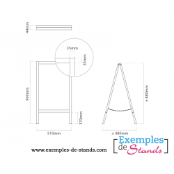 Chevalet stop trottoir ardoise pas cher 2 faces noires