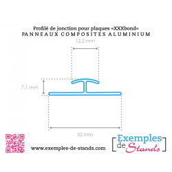 Profilé de jonction aluminium pour assembler des panneaux composite type Dibond