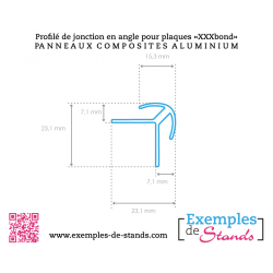 Profilé d'angle droit et arrondis en aluminium pour panneaux composite et dibond 3mm