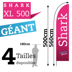 beachflag geant 5 mètres pas cher Shark XL 500