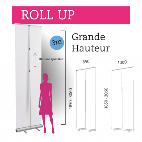 Roll-up Kakemono de grande hauteur 3m