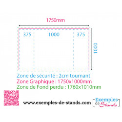 Comptoir de stand amovible tissu portable transportable