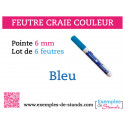 Lot de 6 feutres craies couleurs bleu