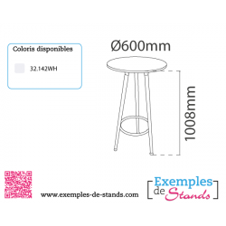 Mange debout table haute plateau bois rond