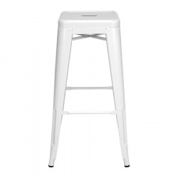 Tabouret de bar en métal laqué noir ou blanc