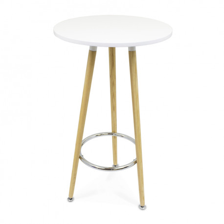 Mange debout table haute plateau bois rond