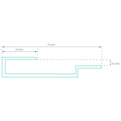 Dimension du profilé de début ou fin d'habillage aluminium pour encadrement de panneaux composite type Dibond 