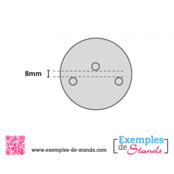 Pied rond pour panneau et plaque de type Dibond - Montijo