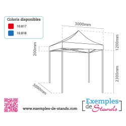 Barnum pas cher tonnnelle tente forain pliante 3x3m - tente abris