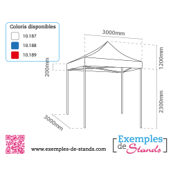 Barnum tonnnelle tente forain pliante 3x3m - tente abris