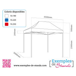 Barnum tonnnelle tente forain pliante 300x450cm - tente abris