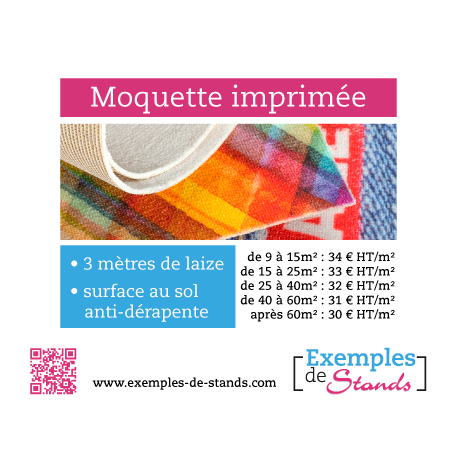 Moquette imprimée personnalisable pour stand