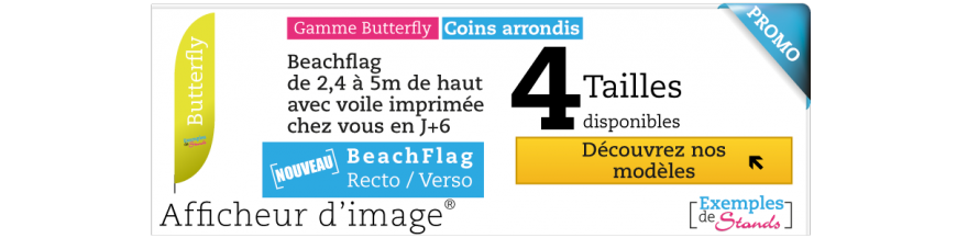 Drapeaux publicitaires Beach Flag pas cher Butterfly