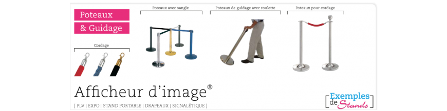 Poteau de file d'attente à sangle et à corde